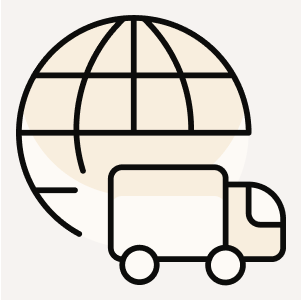 Icon that conveys all logistics handled, from KYCs to Shipping, Nivoda Diamonds